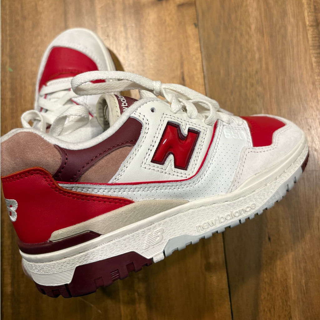 New New Balance 550 White Red Sneakers Womens 6  Mens 45 Brand New